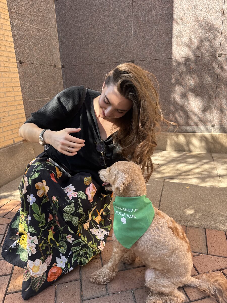 Brock in Notre Dame bandana