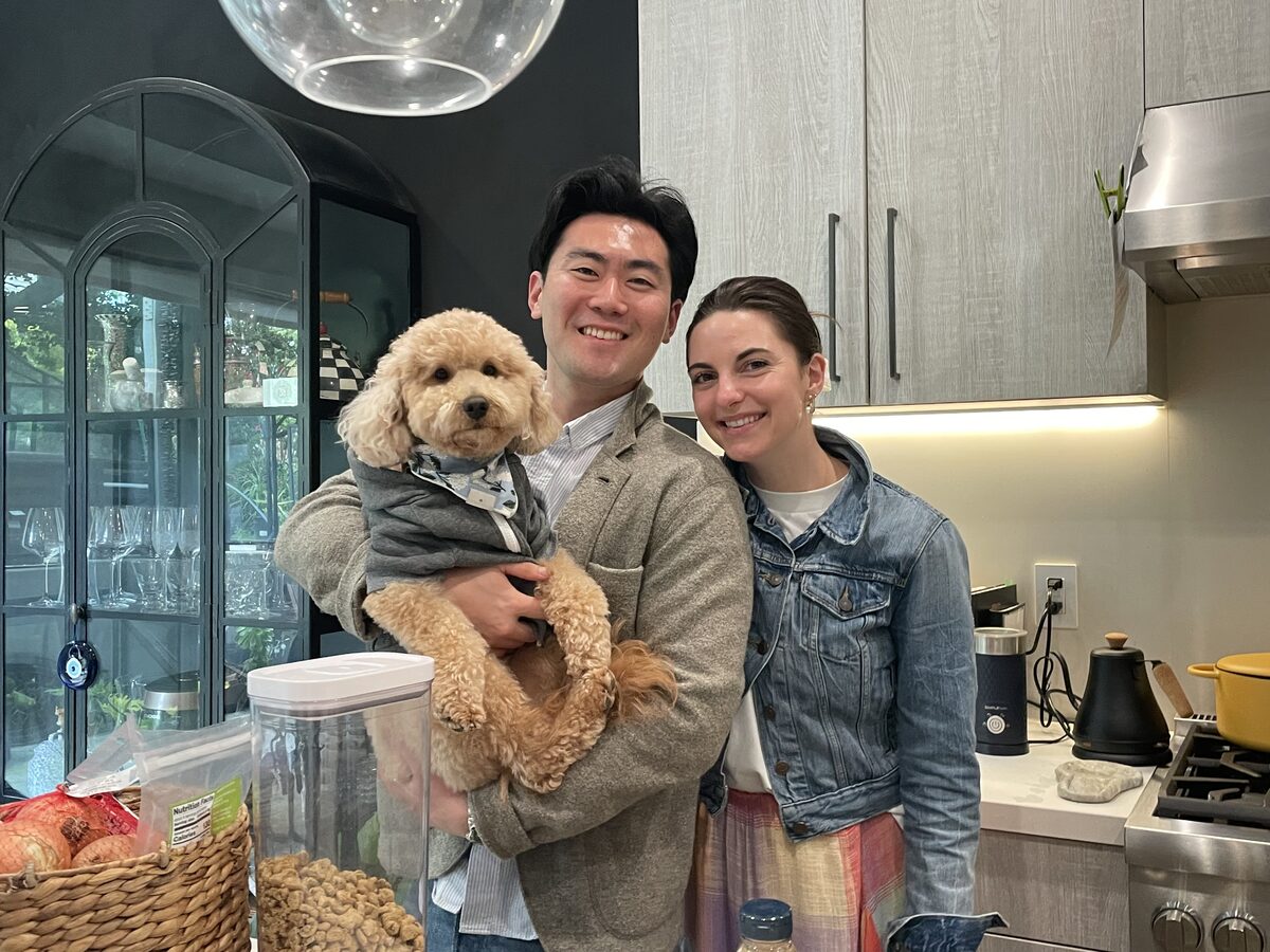 Family portrait in kitchen